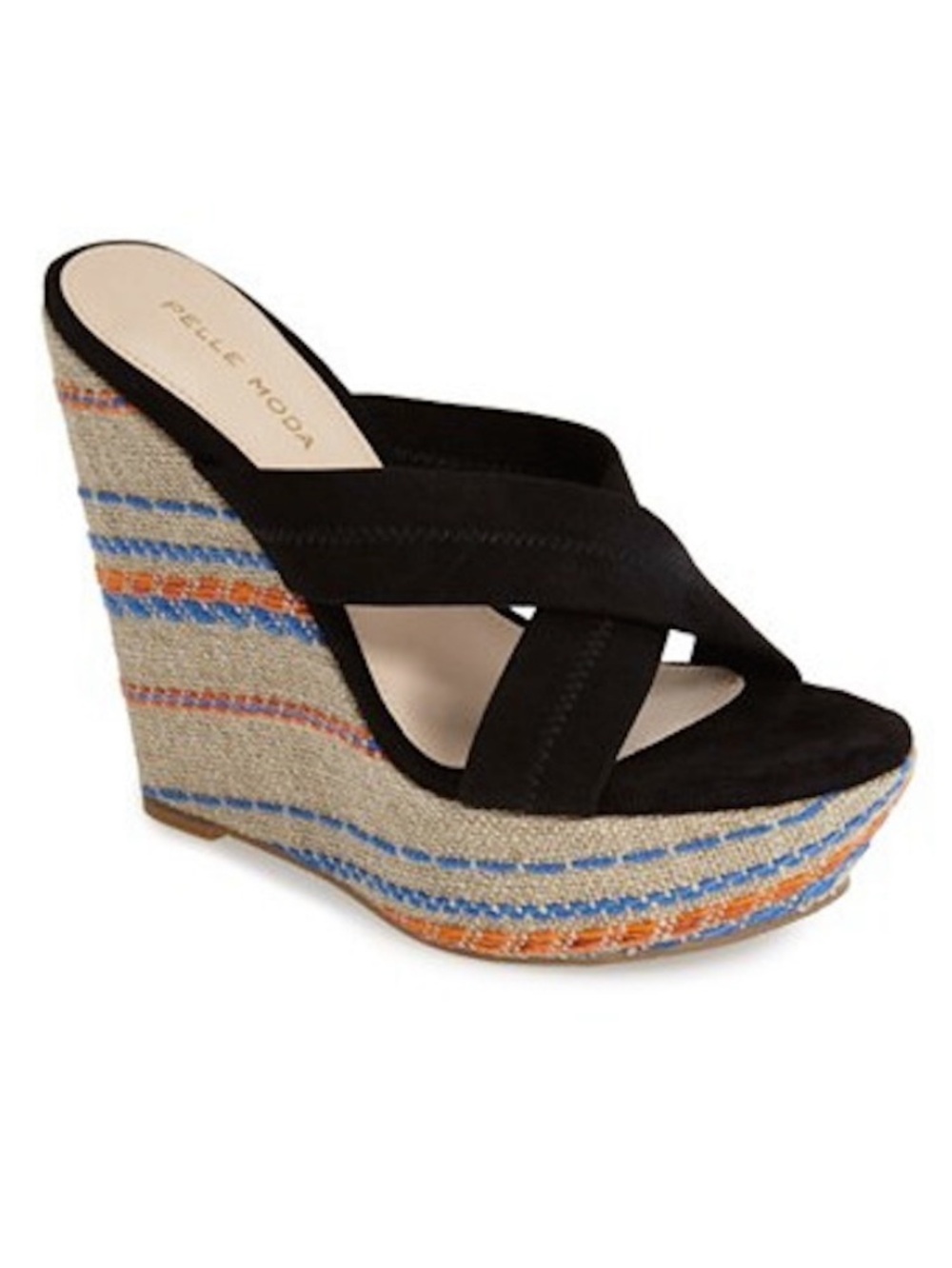 Pelle Moda Shane Suede Wedge Platform Slip On Sandals